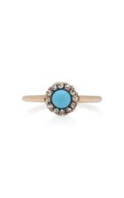 Vela 10k Gold Turquoise And Diamond Ring