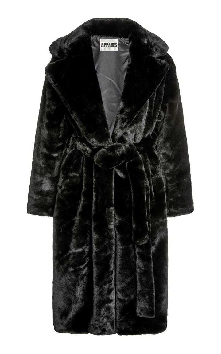 Moda Operandi Apparis Mona Belted Faux Fur Coat