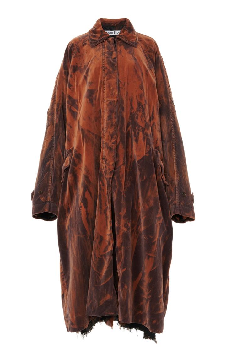 Moda Operandi Acne Studios Odriane Oversized Textured Bleached Cotton Velvet Coat