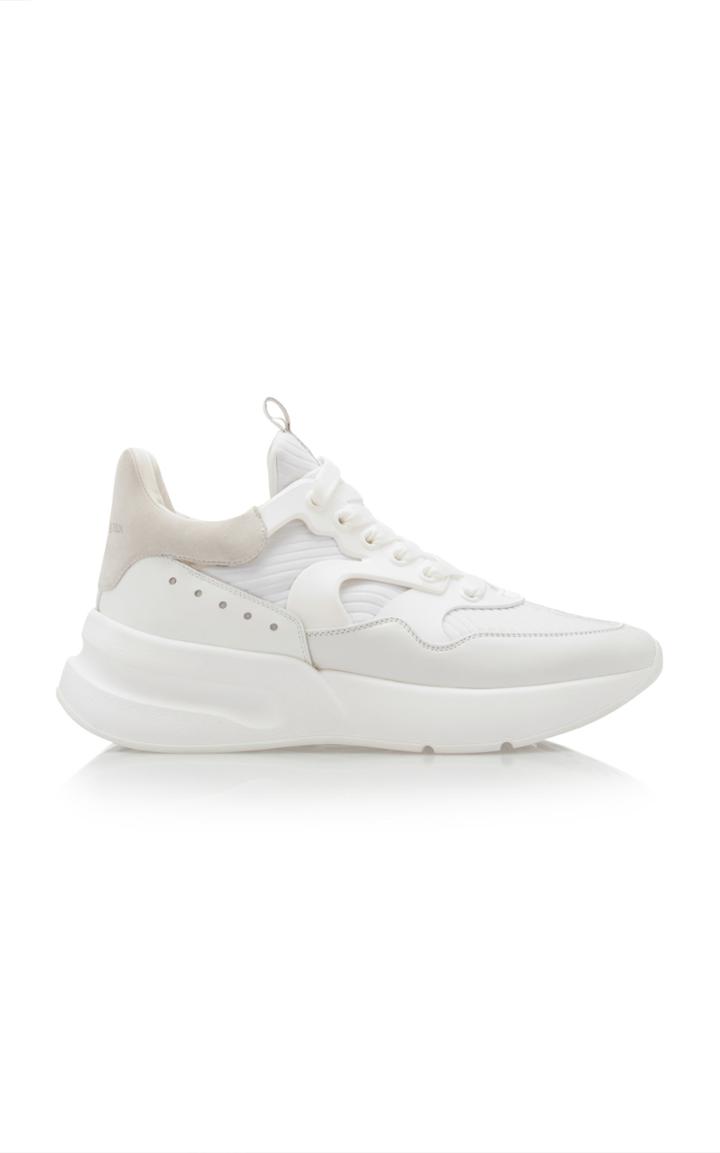 Alexander Mcqueen Suede-trimmed Leather Sneakers