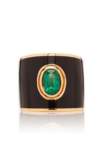 Gilan Hafsa 18k Rose Gold And Emerald Ring