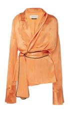 Hellessy Dali Satin-effect Jacquard Wrap Blouse