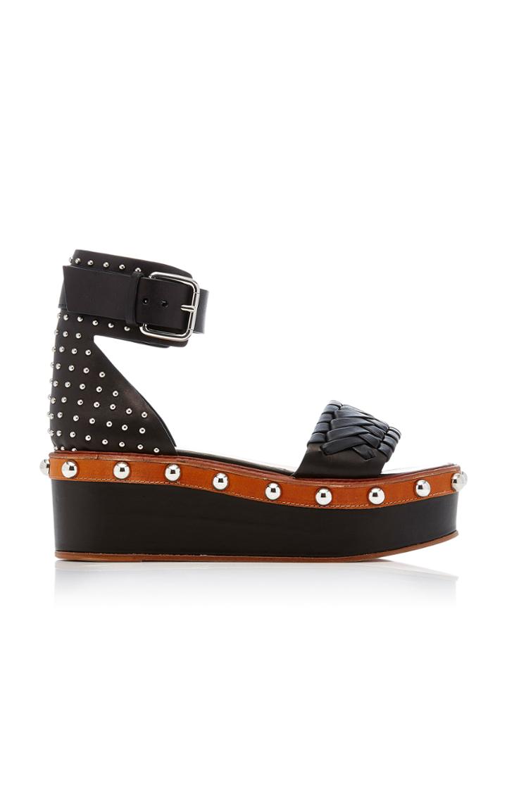 Red Valentino Studded Woven Platform
