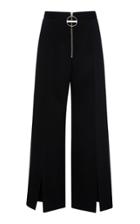 Givenchy Zip-detailed Wool-crepe Wide-leg Pants