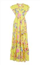 Banjanan Gabriela Buttercup Flamingo Cotton Maxi Dress Size: Xs