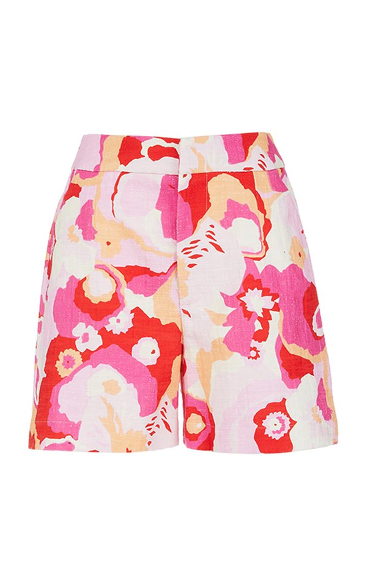 Moda Operandi La Doublej Good Butt Printed Cotton-blend Shorts