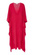 Ryan Roche Heavy Knit Shawl V-neck Dress