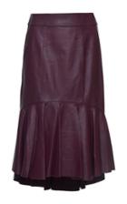 Isolda Renata Asymmetric Leather Skirt