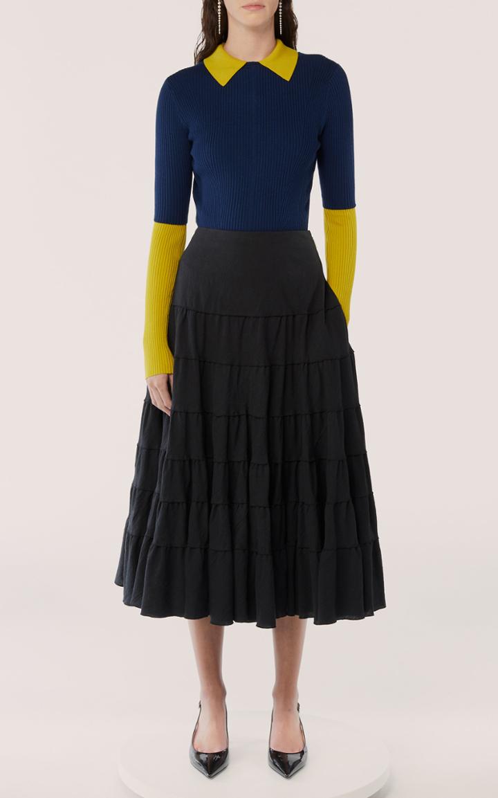 Moda Operandi Jason Wu Collection Tiered Cotton Midi Skirt