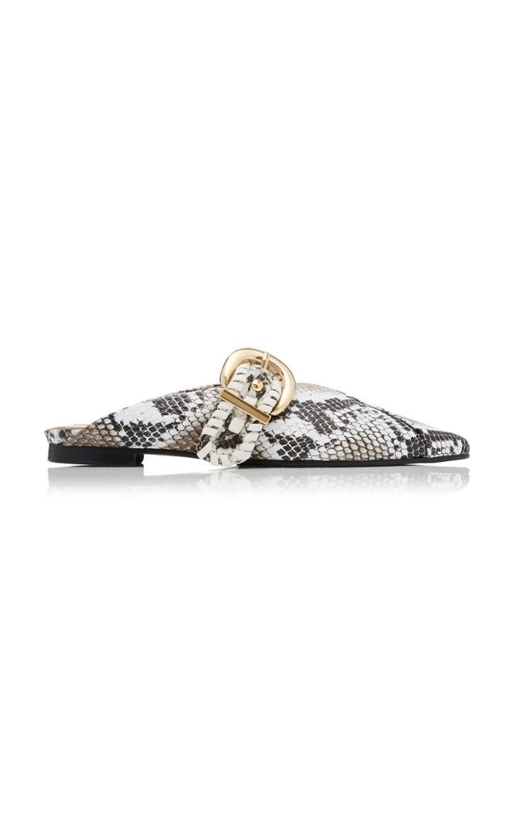 Reike Nen Python Embossed Leather Slides