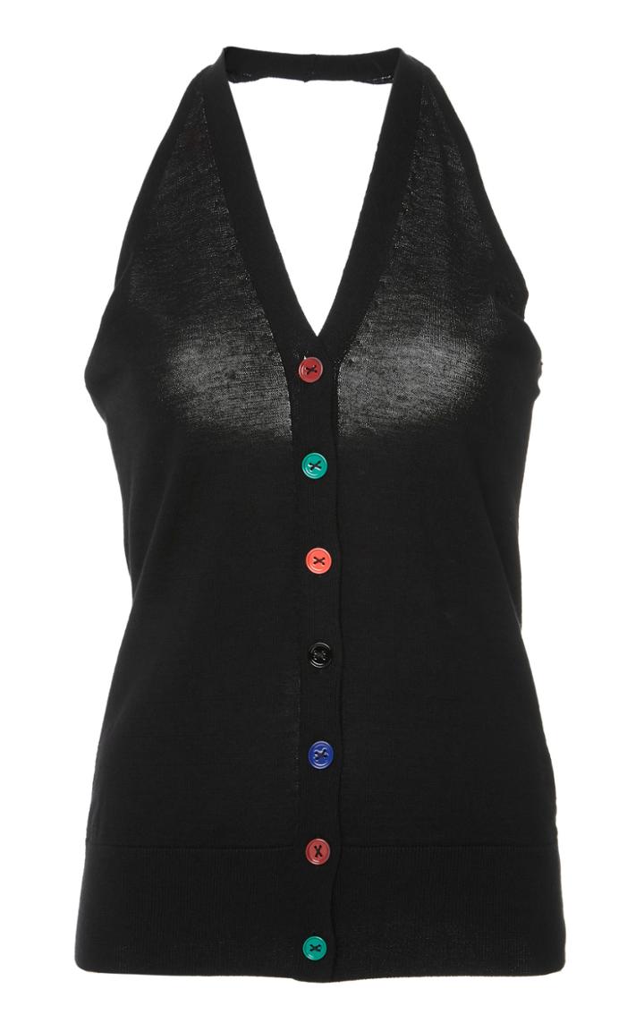 Tomas Maier Button-up Halter Top