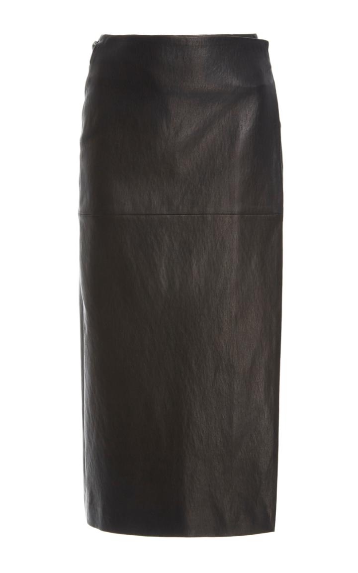 Rosetta Getty Wrap Leather Skirt