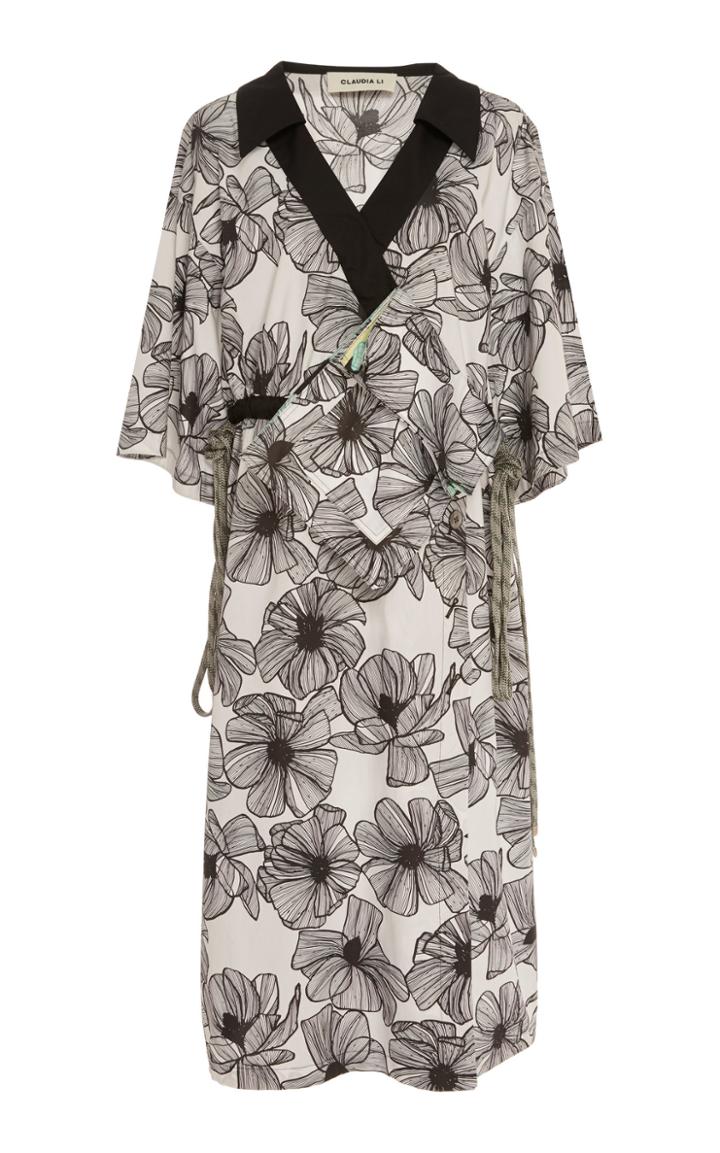 Claudia Li Cotton Wrap Dress With Pocket