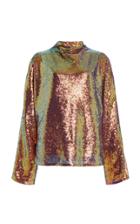 Moda Operandi Sally Lapointe Iridescent Sequin Dolman Sleeve Top