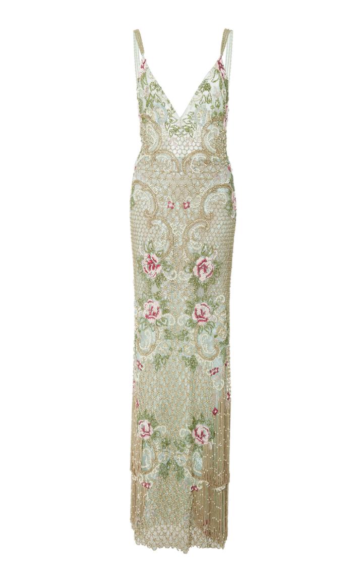 Patbo Beaded Fringe Gown