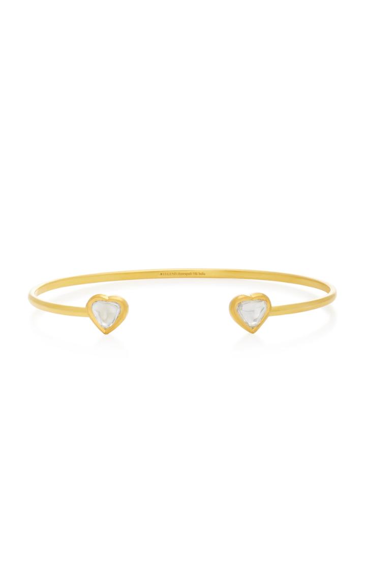 Amrapali Kundan 18k Gold And Diamond Heart Cuff