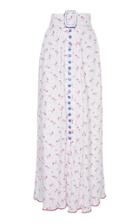 Gl Hrgel Floral Linen Belted Maxi Skirt