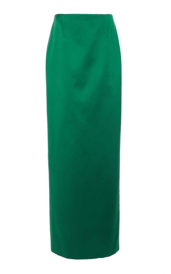 Paule Ka Silk Duchess Satin Floor Length Skirt