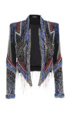 Balmain Embroidered Fringe Hem Jacket