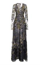 Naeem Khan Floral-embroidered Organza Gown