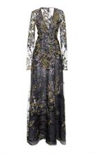 Naeem Khan Floral-embroidered Organza Gown