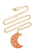 Andrea Fohrman Phases Of The Moon Pink Enamel Necklace