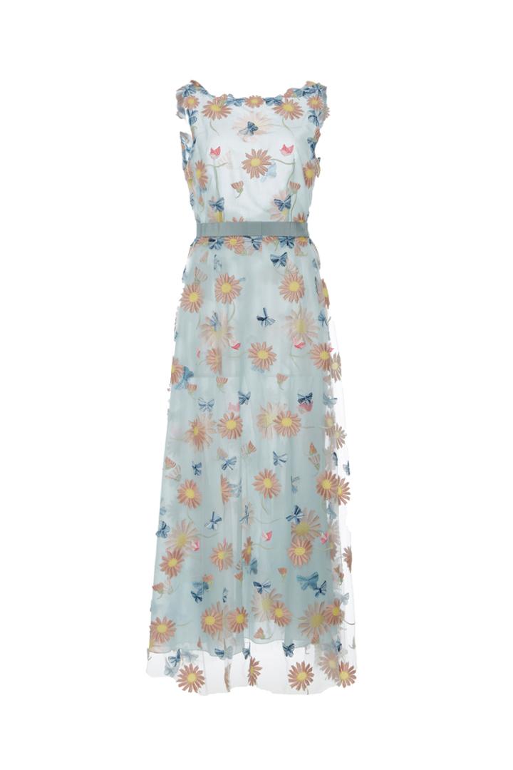 Luisa Beccaria Georgette Embroidered Dress