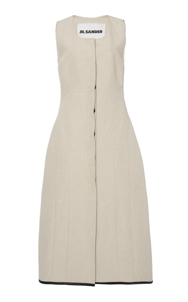 Moda Operandi Jil Sander Sleeveless Linen-blend Vest