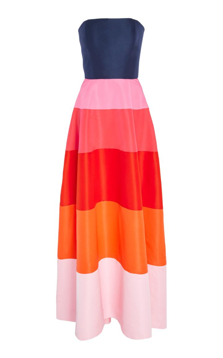 Carolina Herrera Strapless A-line Silk Gown