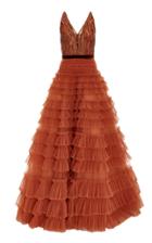 J. Mendel Ruffled A-line Gown