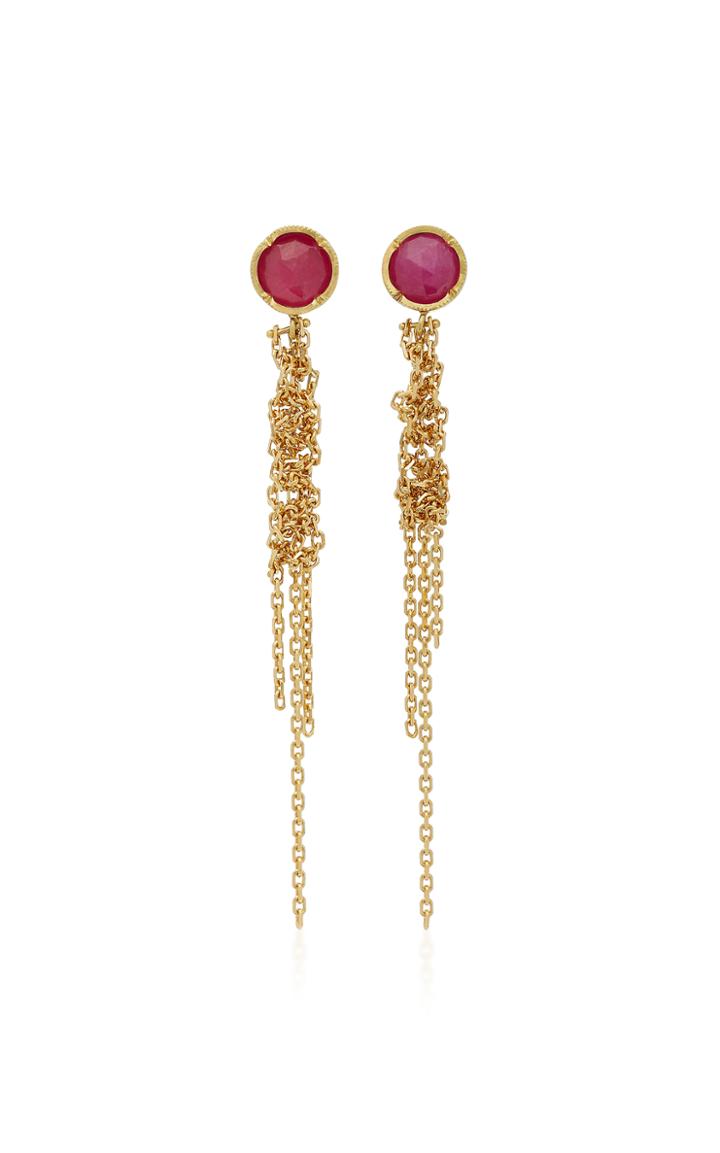 Brooke Gregson Waterfall Pink Sapphire Stud Earrings 2