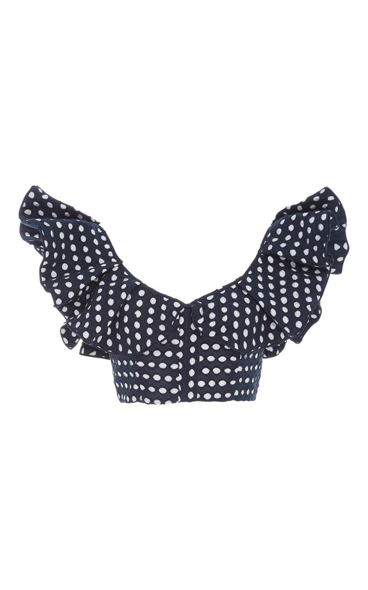 Johanna Ortiz Dune Eyelet Cropped Top
