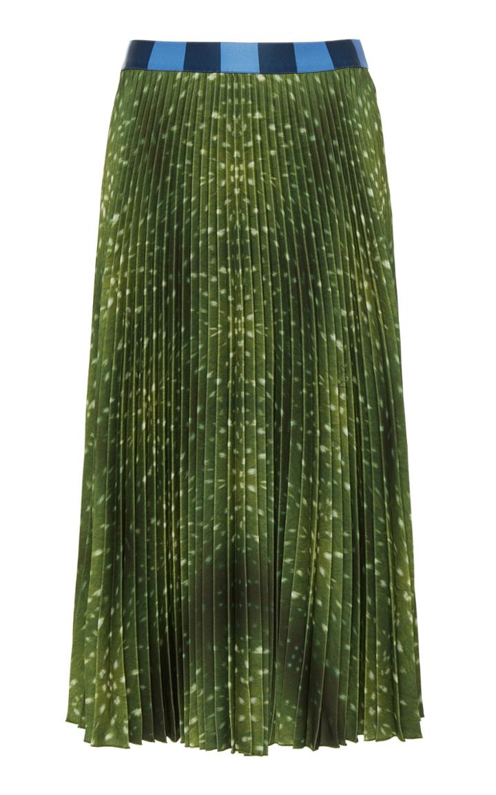 Stella Jean Pleated Midi Skirt With A Contrast Waistband