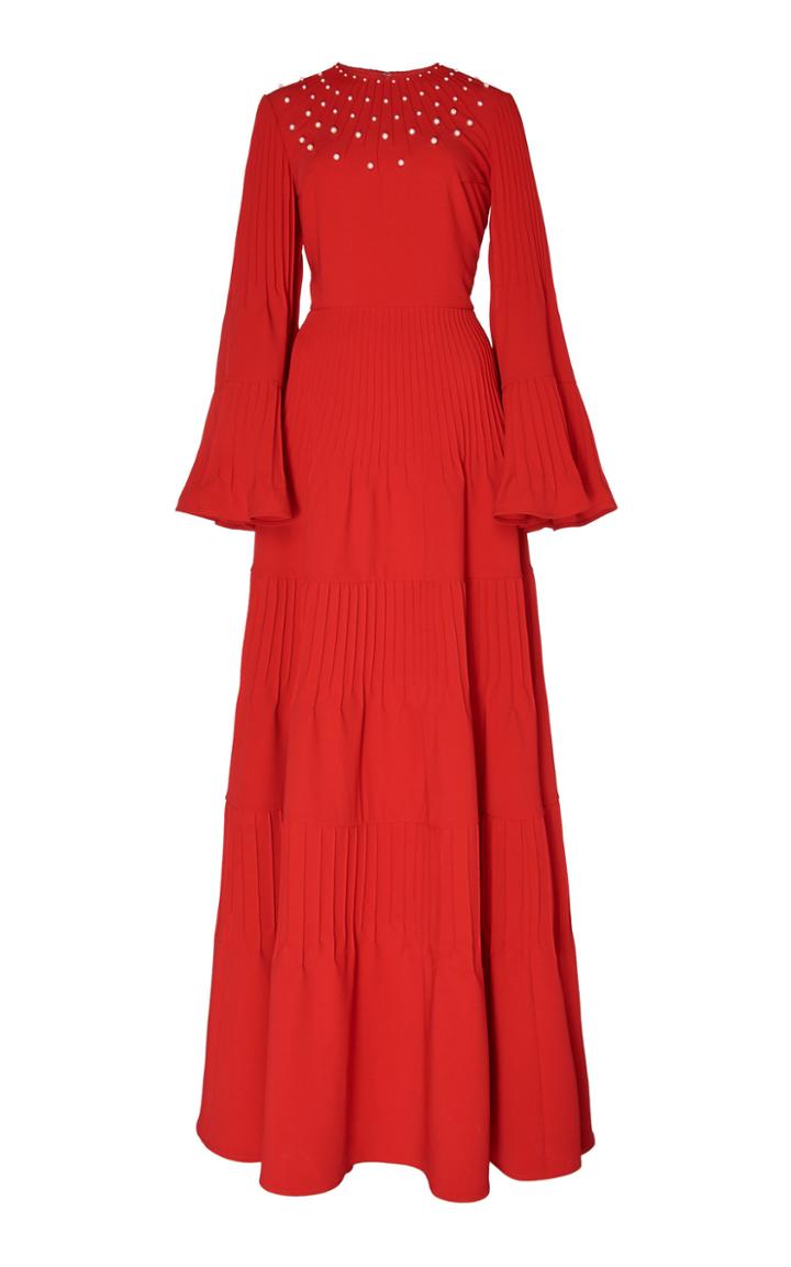 Huishan Zhang Melanie A-line Tiered Gown