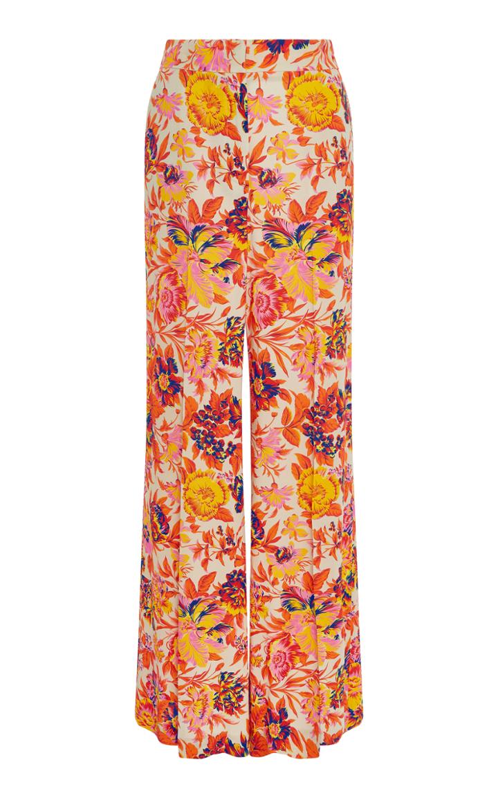 Msgm Jungle Floral-print Straight-leg Pants