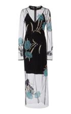 Diane Von Furstenberg Floral Embroidered Overlay Dress