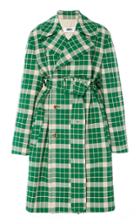 Mm6 Belted Checked Crepe Trench Coat