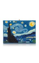 Olympia Le-tan Van Gogh Appliqud Embroidered Canvas Clutch