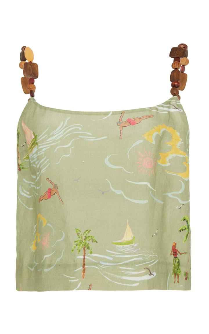 Moda Operandi Rejina Pyo Alva Hawaiian-print Cotton Top Size: S