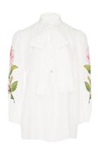 Dolce & Gabbana Pussy Bow Printed Silk Crepe De Chine Blouse