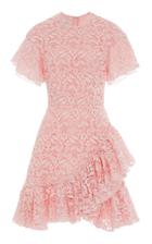 Giambattista Valli Ruffle-trimmed Cotton-blend Lace Mini Dress