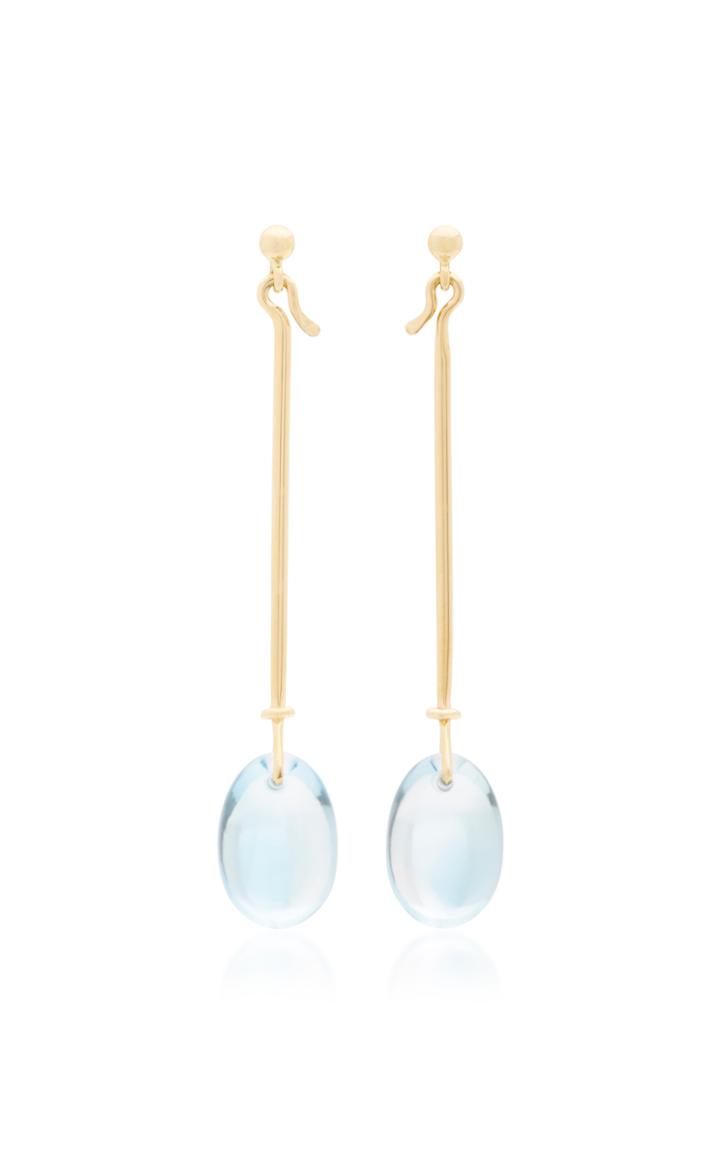 Georg Jensen Large Vivianna Dew Drop Earrings With Blue Topaz
