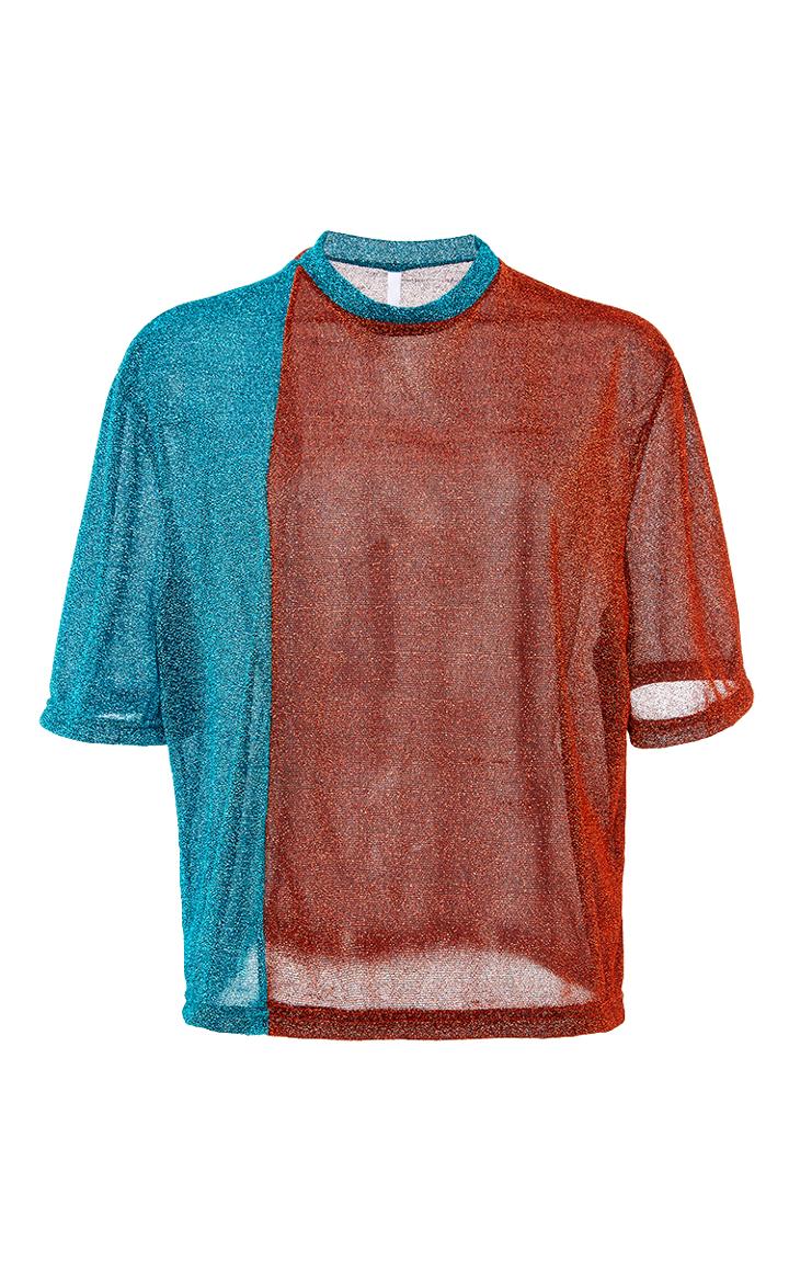 Alcoolique Furby Color Block Glitter Top