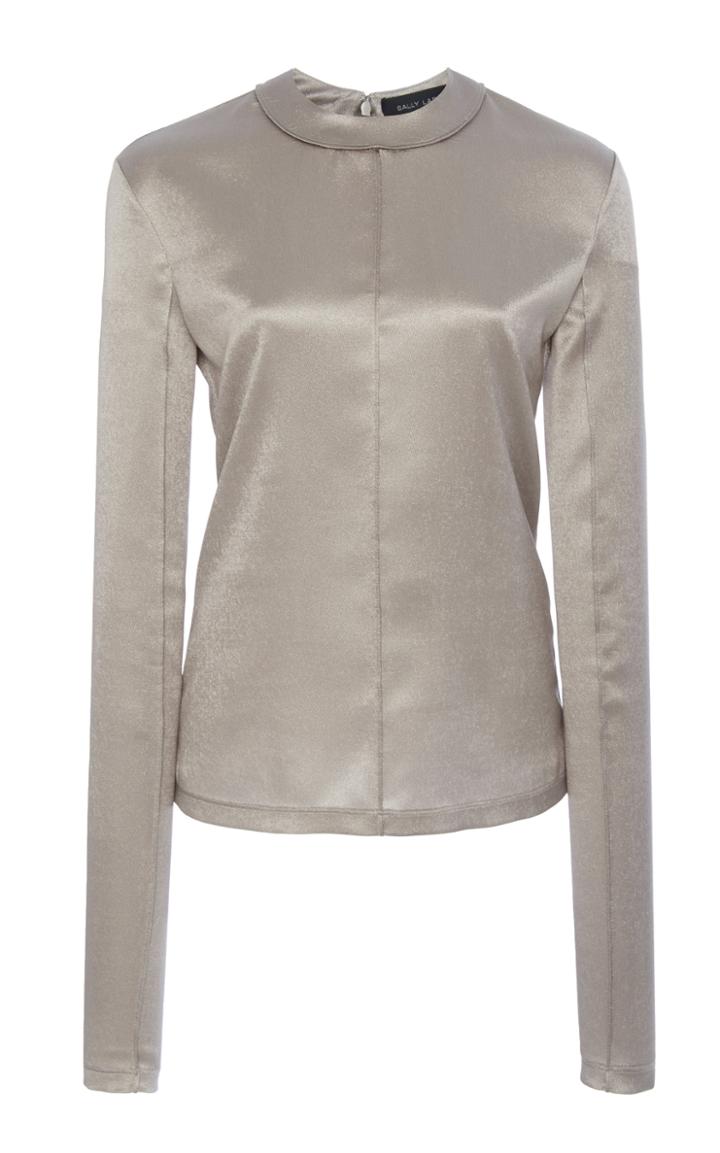 Sally Lapointe Metallic Stretch Silk Ski Top