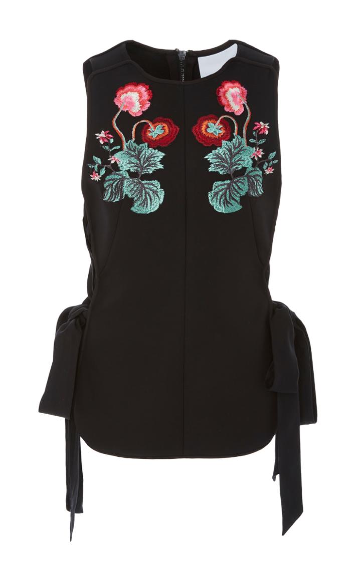 Acler Birch Lace-up Embroidered Blouse