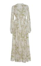 Giambattista Valli Flora Print Chiffon Midi Dress