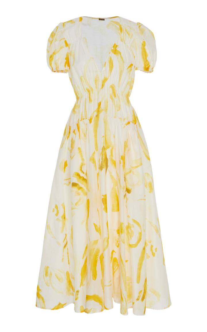Cult Gaia Elise Printed Cotton-silk Midi Dress