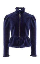 Maison Di Prima Alicia Ruffle Velvet Top