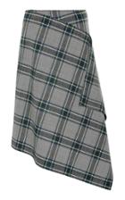 Cdric Charlier Plaid Asymmetric Tweed Skirt
