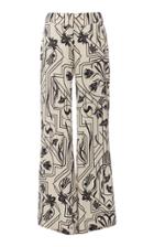 Moda Operandi Johanna Ortiz Batik Inspiration Printed Silk Flared Pants Size: 2